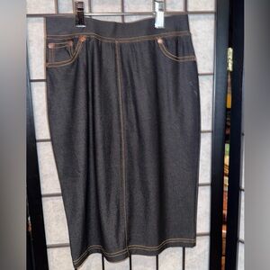 Miss Me Black Pencil Skirt with Contrast Stitching